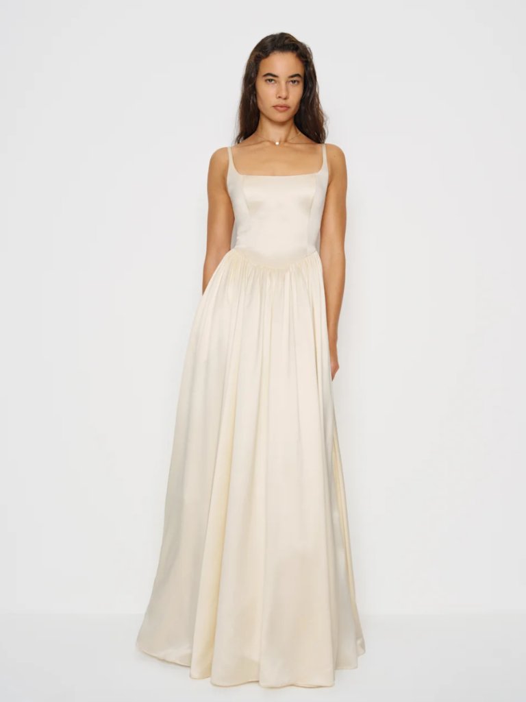 Reformation Liz Silk Dress Ivory - Size 6 Brand New With Tags